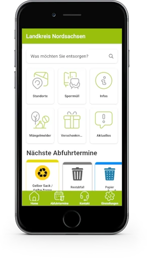 Telefon mit AbfallPlus App